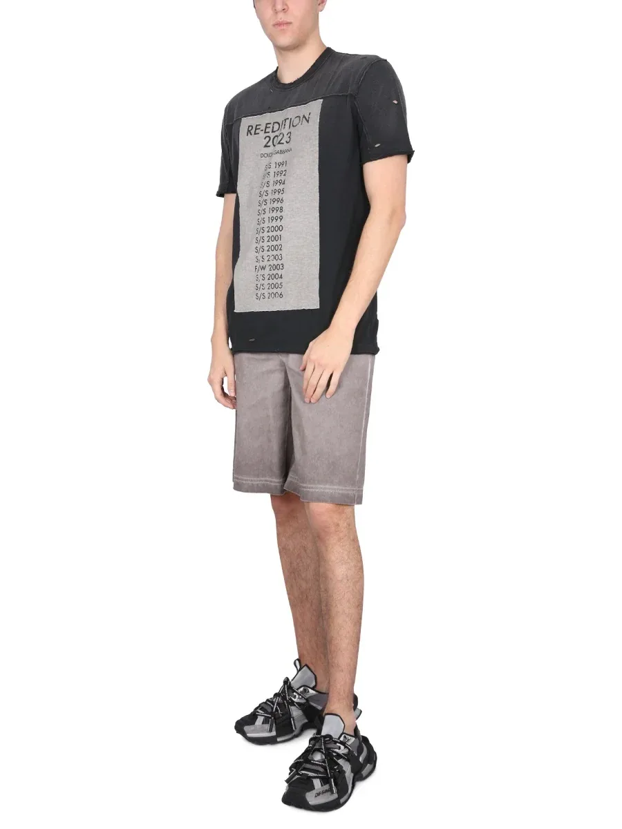 Logo Plaque Cotton Bermuda Shorts by Dolce & Gabbana