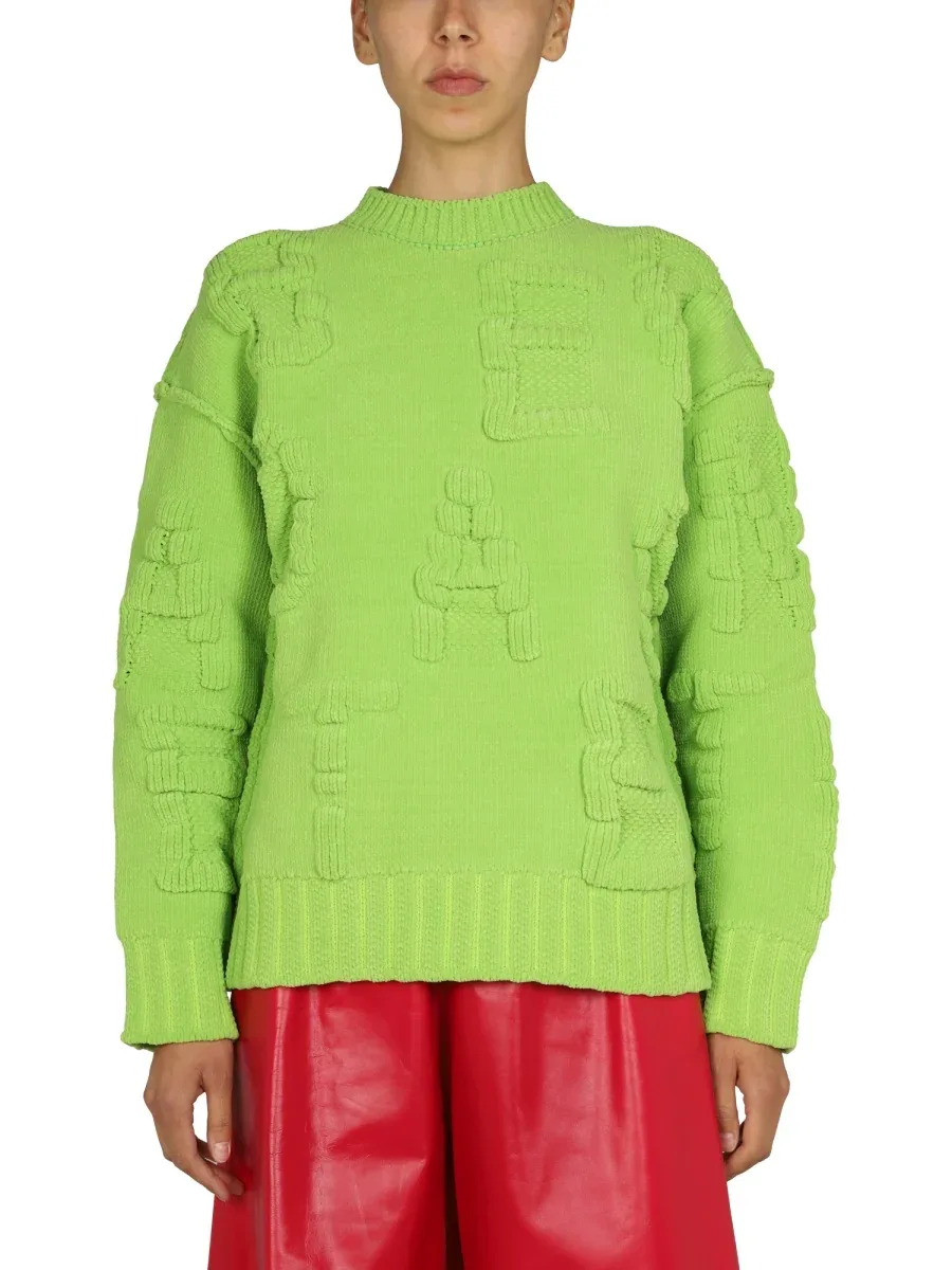 Embossed Chenille Sweater by Bottega Veneta