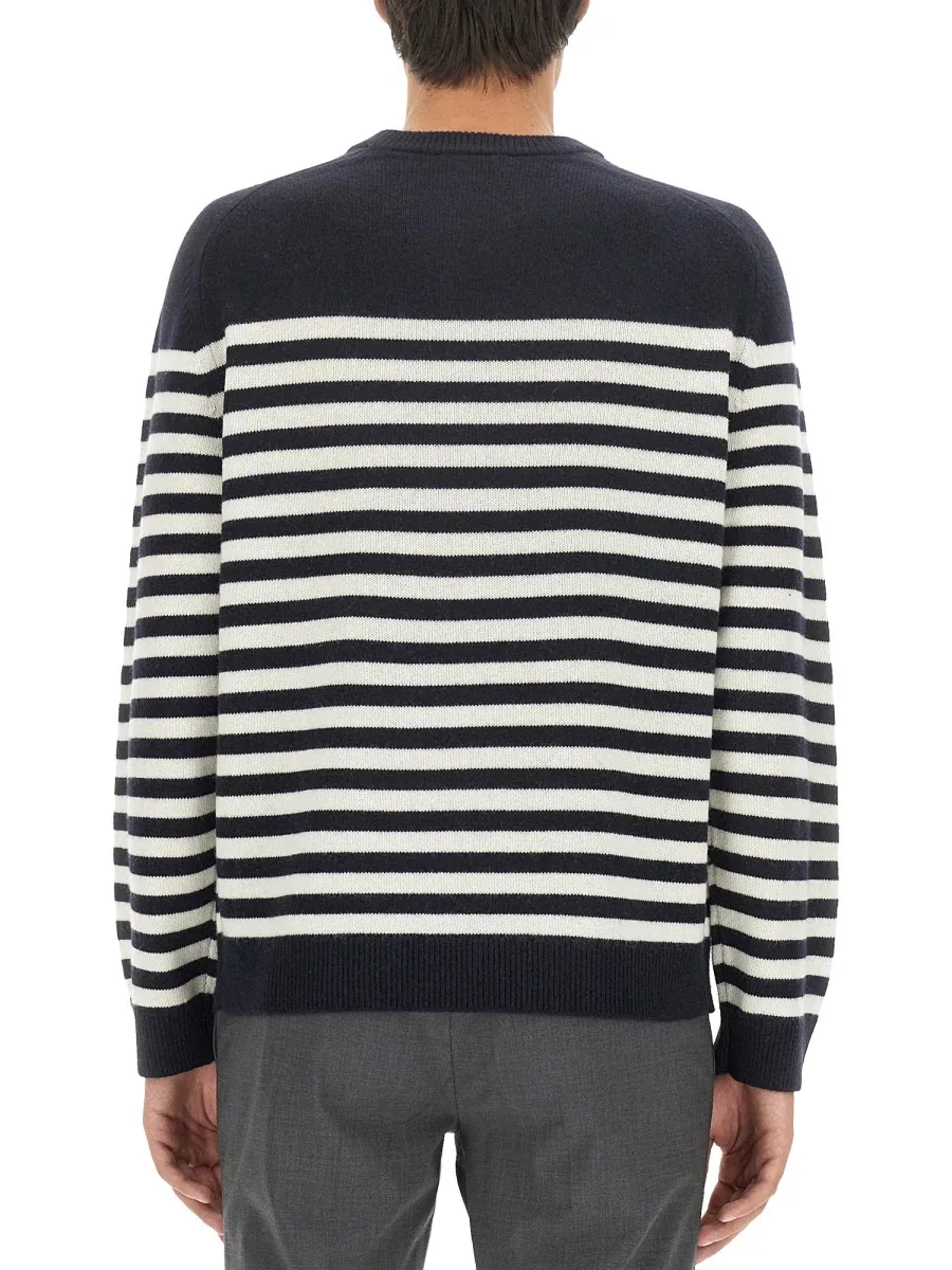 Striped Wool-Cashmere Sweater by Theory
