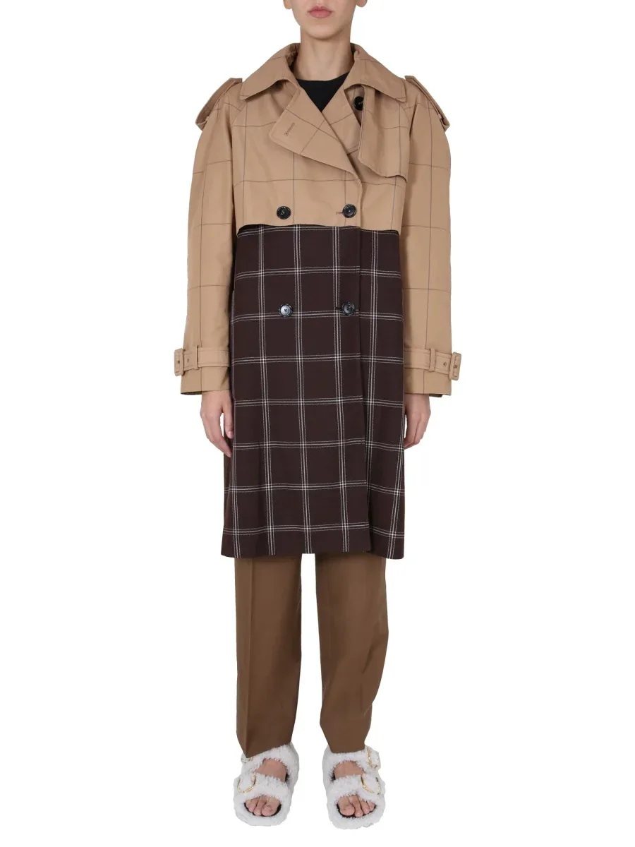 Double-Breasted Mirror Reverse Trench Coat by Marni