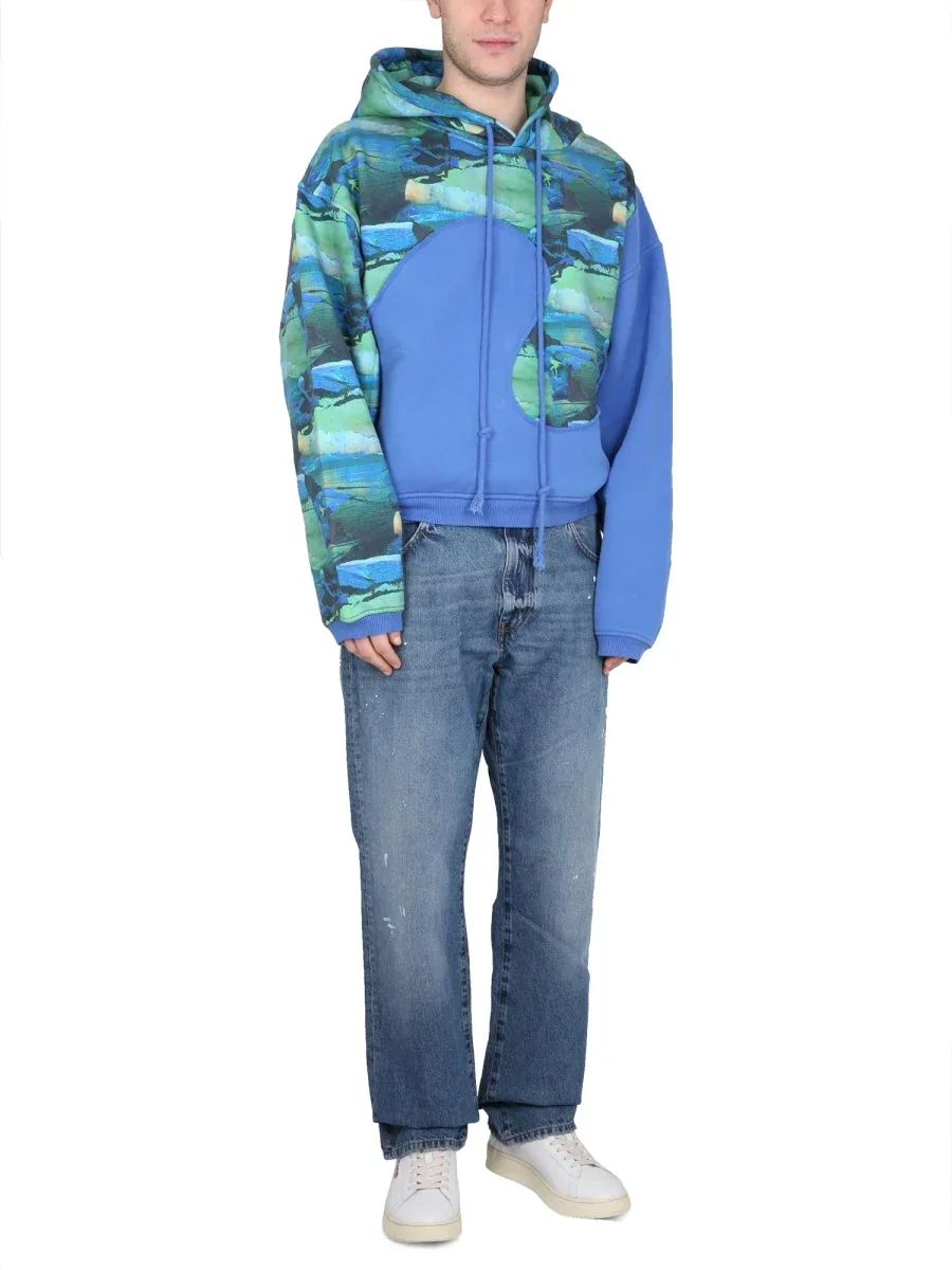 Printed Hood Sweatshirt by Erl
