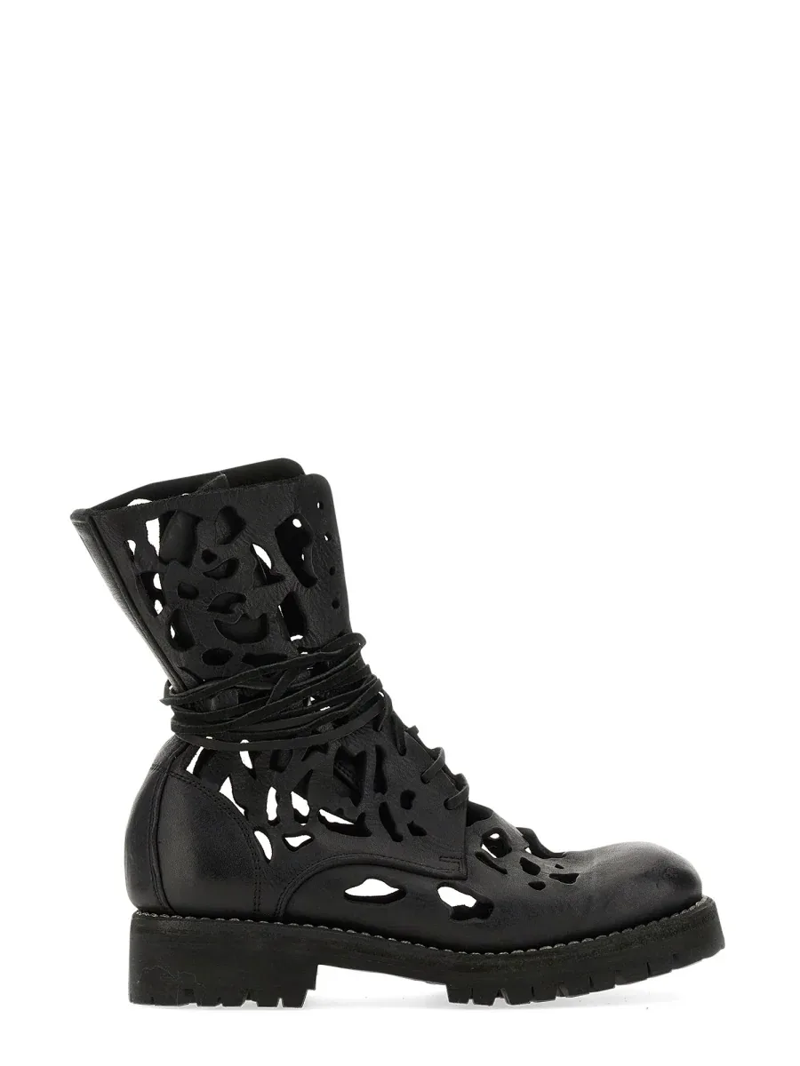 Cut-Out Details Ankle Boot by Guidi
