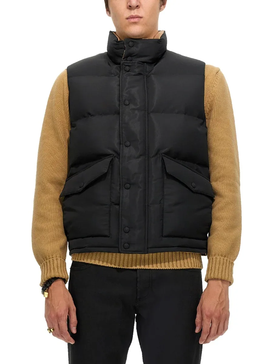 Graffiti Logo Print Down Vest by alexander mcqueen