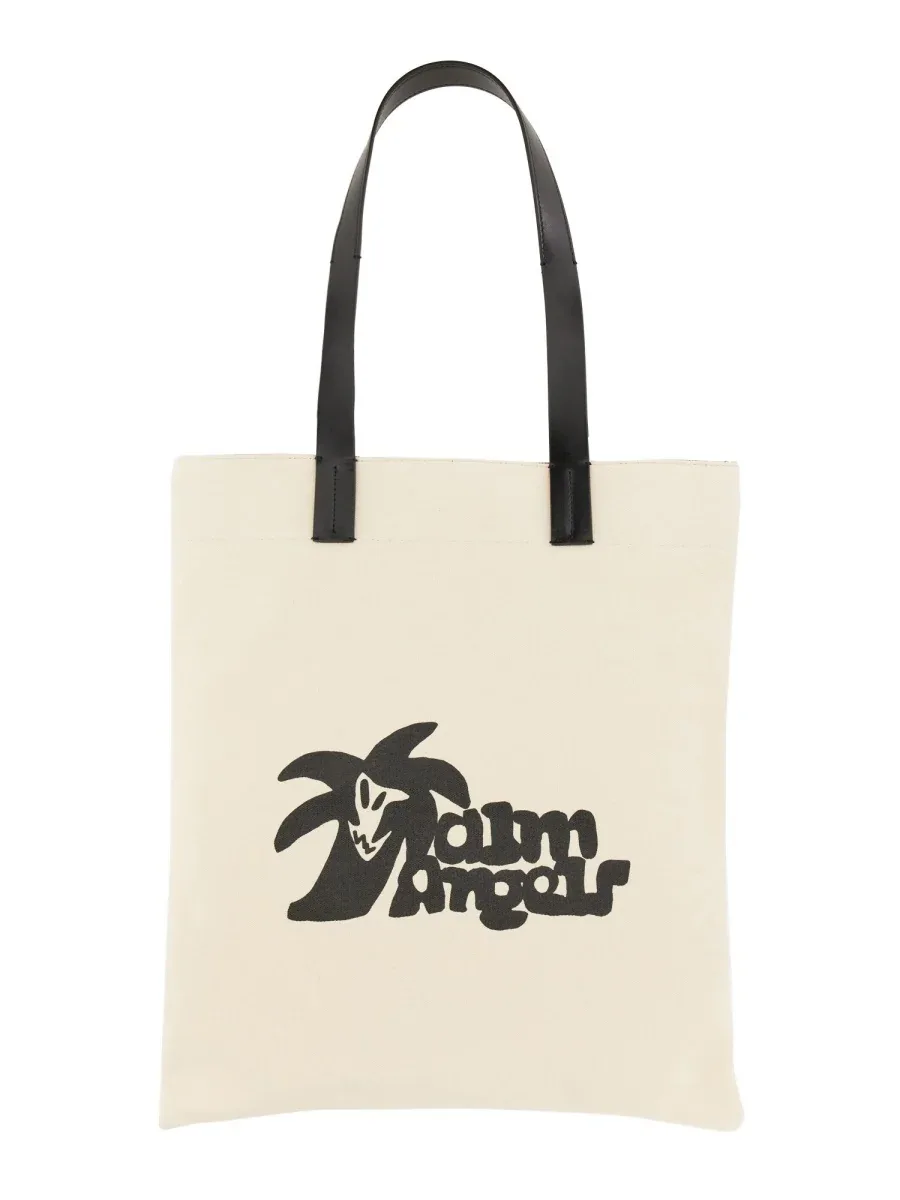 Logo-Print Cotton Canvas Shoulder Bag by Palm Angels