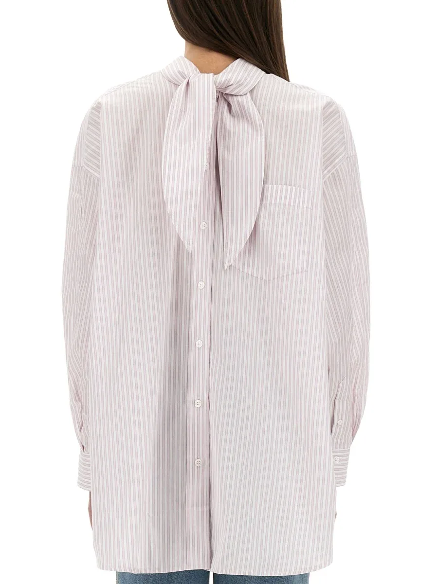 Knotted Collar Cotton Blouse by Victoria Beckham