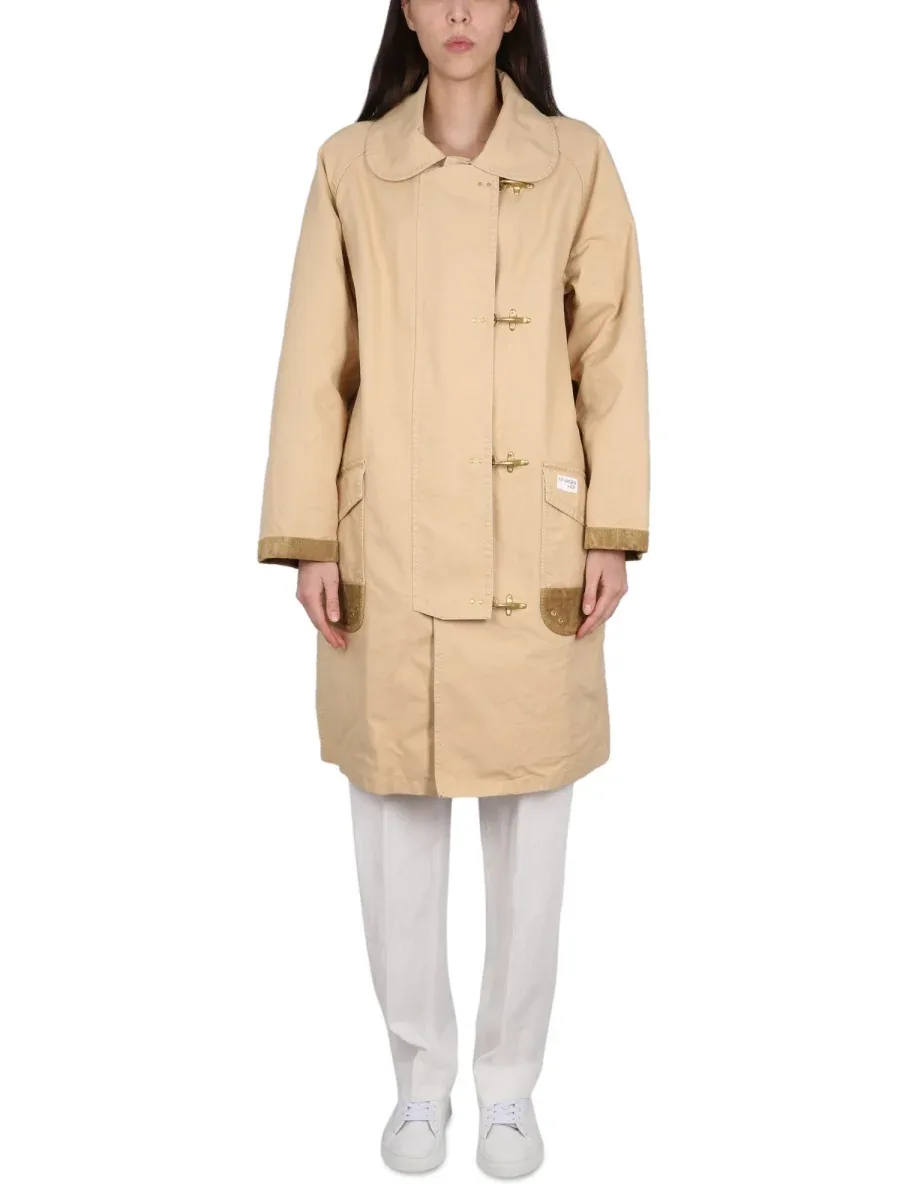 Four-Hook Cotton Trench Coat by Fay
