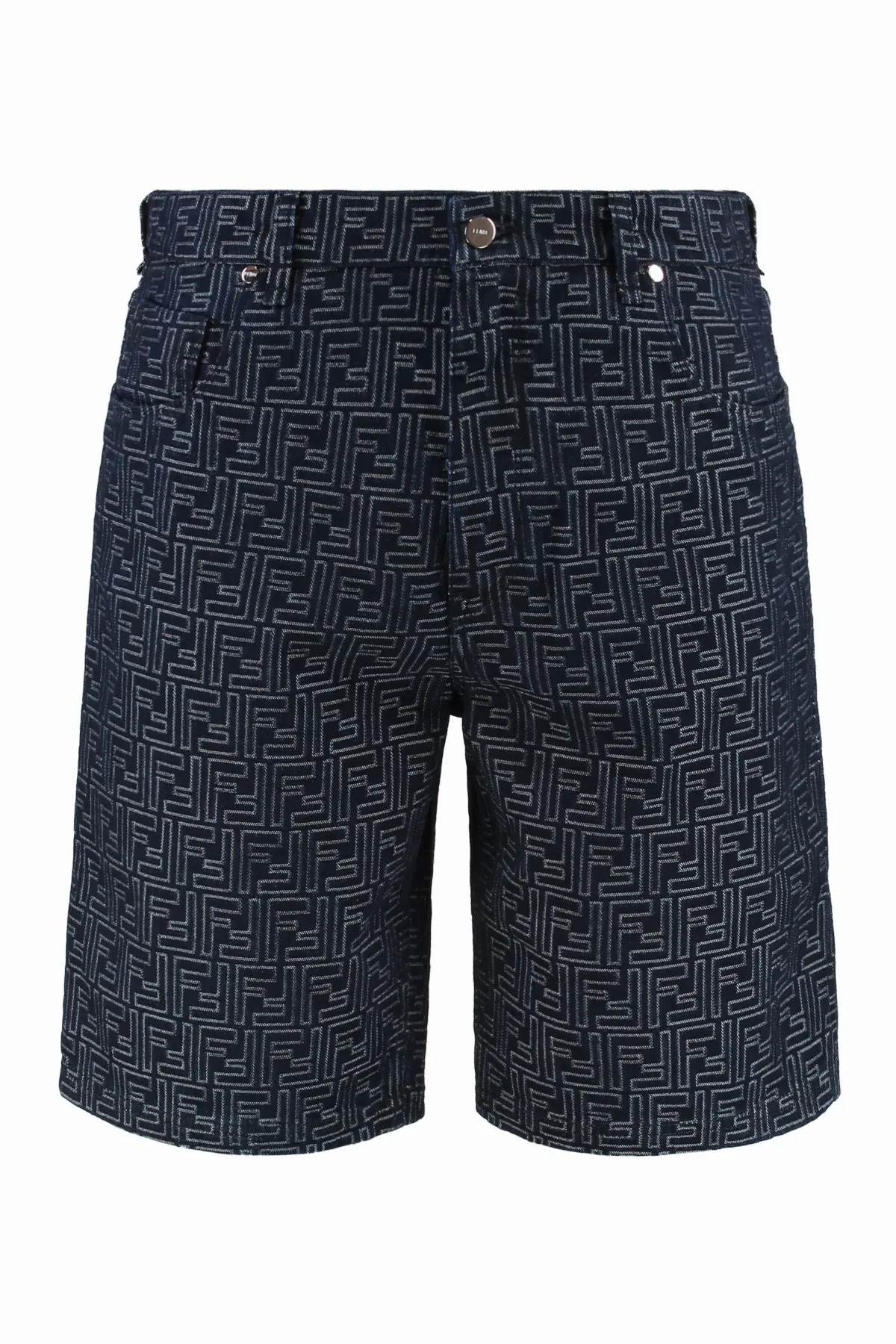 Logo-Embroidered Cotton Bermudas by Fendi