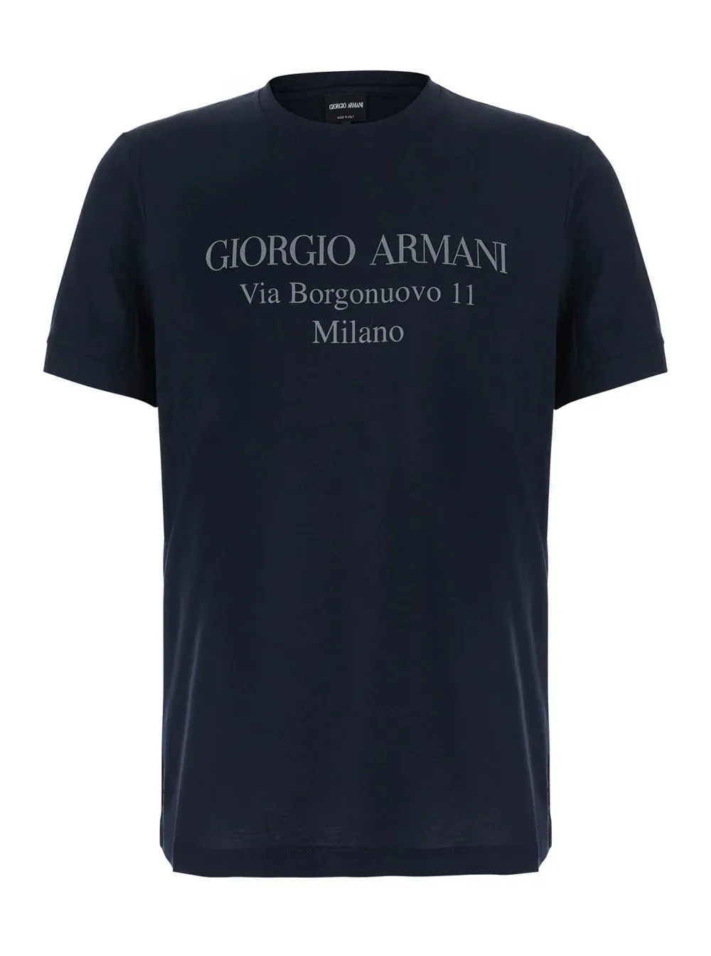Logo-Embroidered Address Print T-Shirt