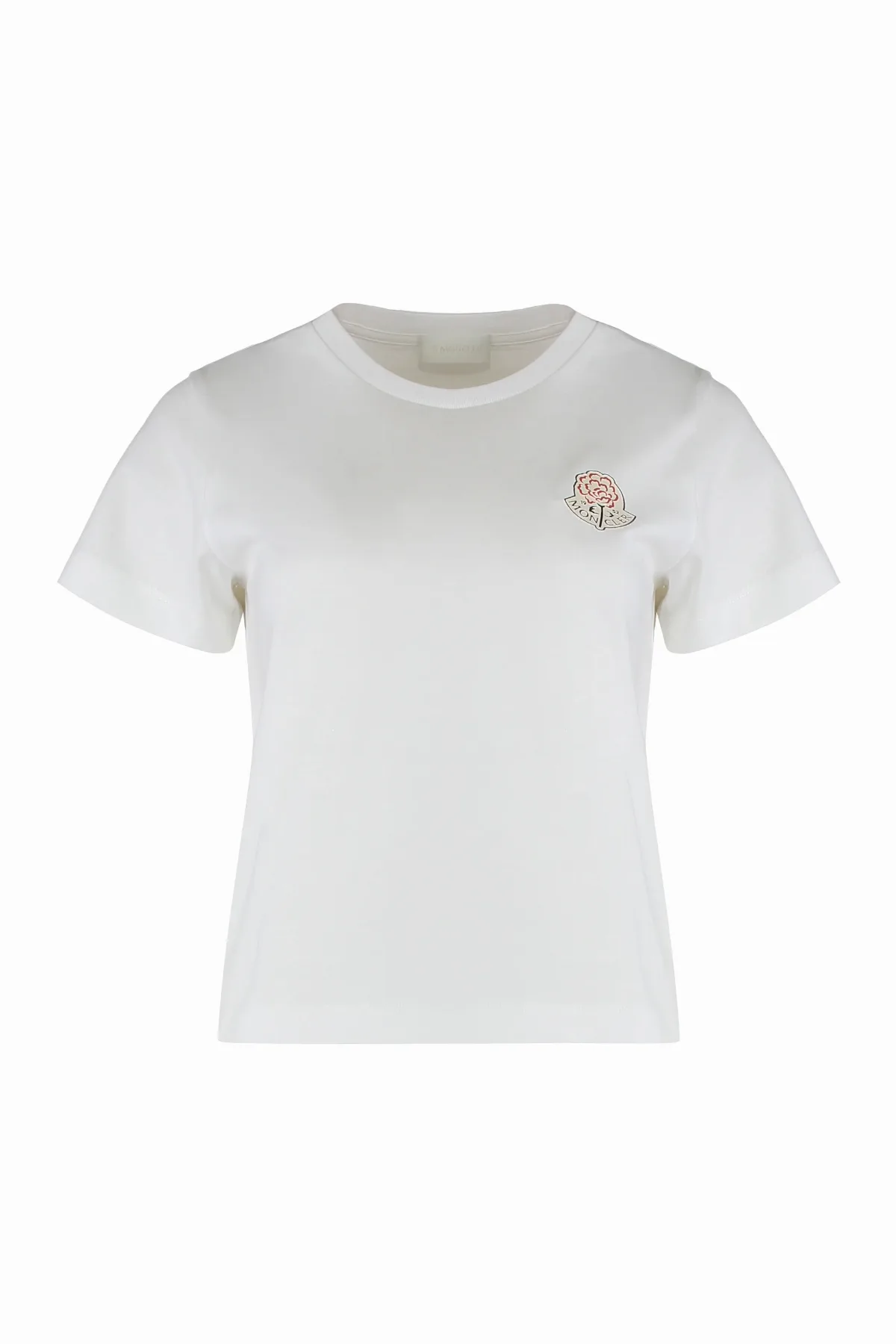 Crew Neck Cotton T-Shirt by Moncler