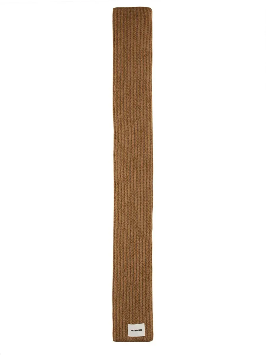 Logo Mohair-Wool Blend Scarf by Jil Sander