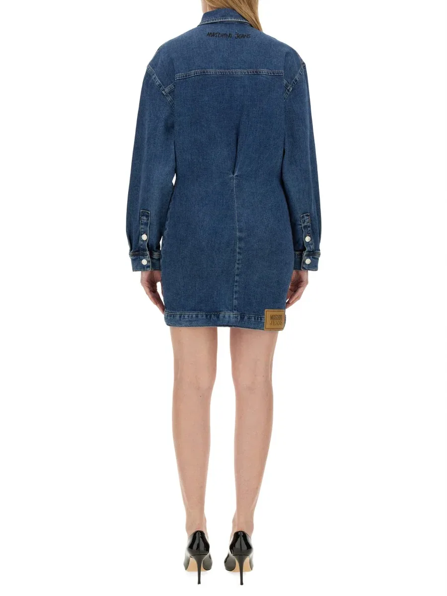 Denim Cotton Dress by Moschino