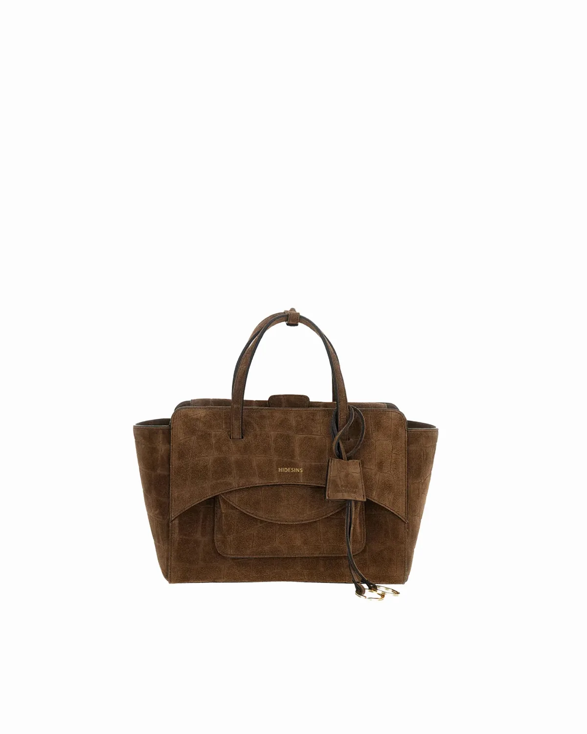 Suede Structured Top Handle Bag by Hidesins