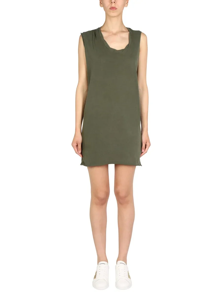 Cotton Round-Neckline Mini Dress by Dsquared2
