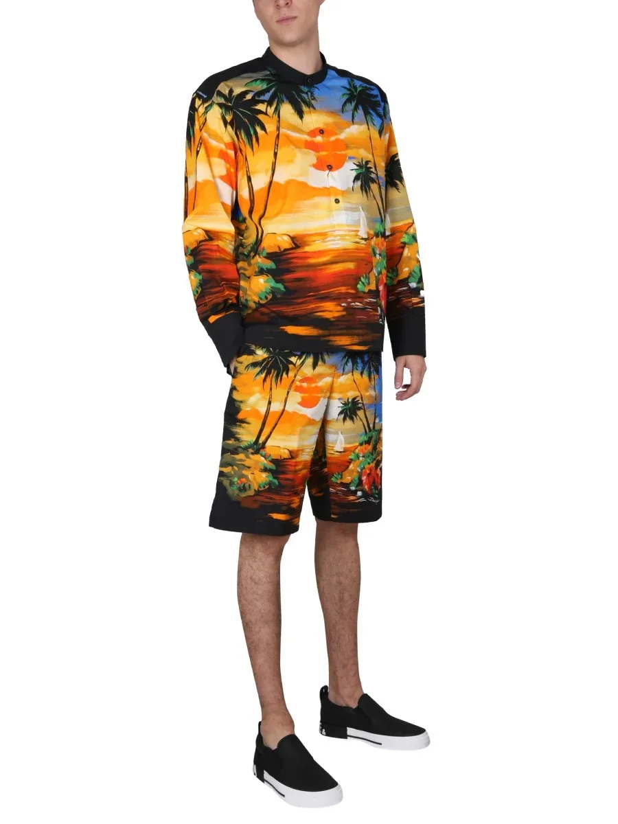 Hawaii Print Bermuda Shorts by Dolce & Gabbana