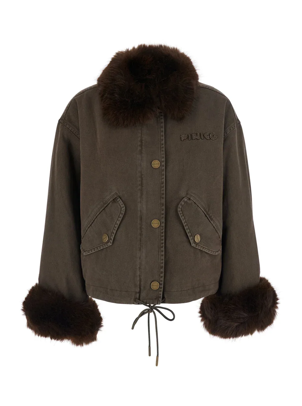 Fox-Effect Cotton Coat by pinko
