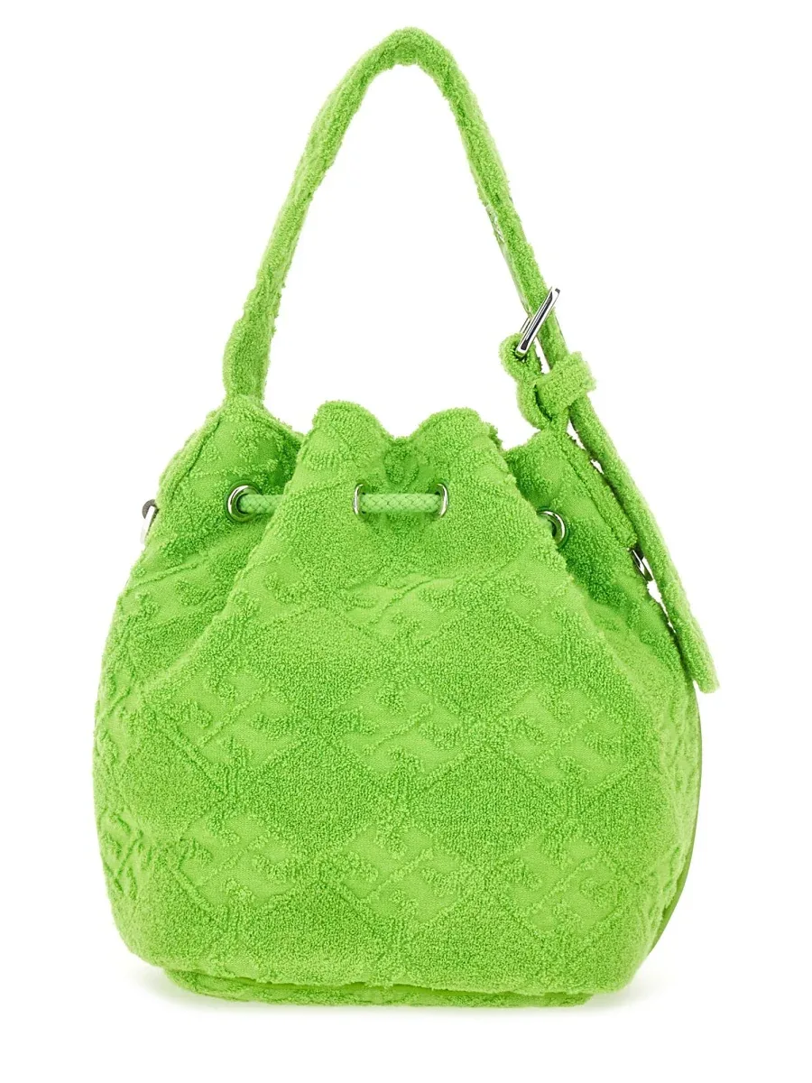 T Monogram Cotton-Blend Bucket Bag by TORY BURCH