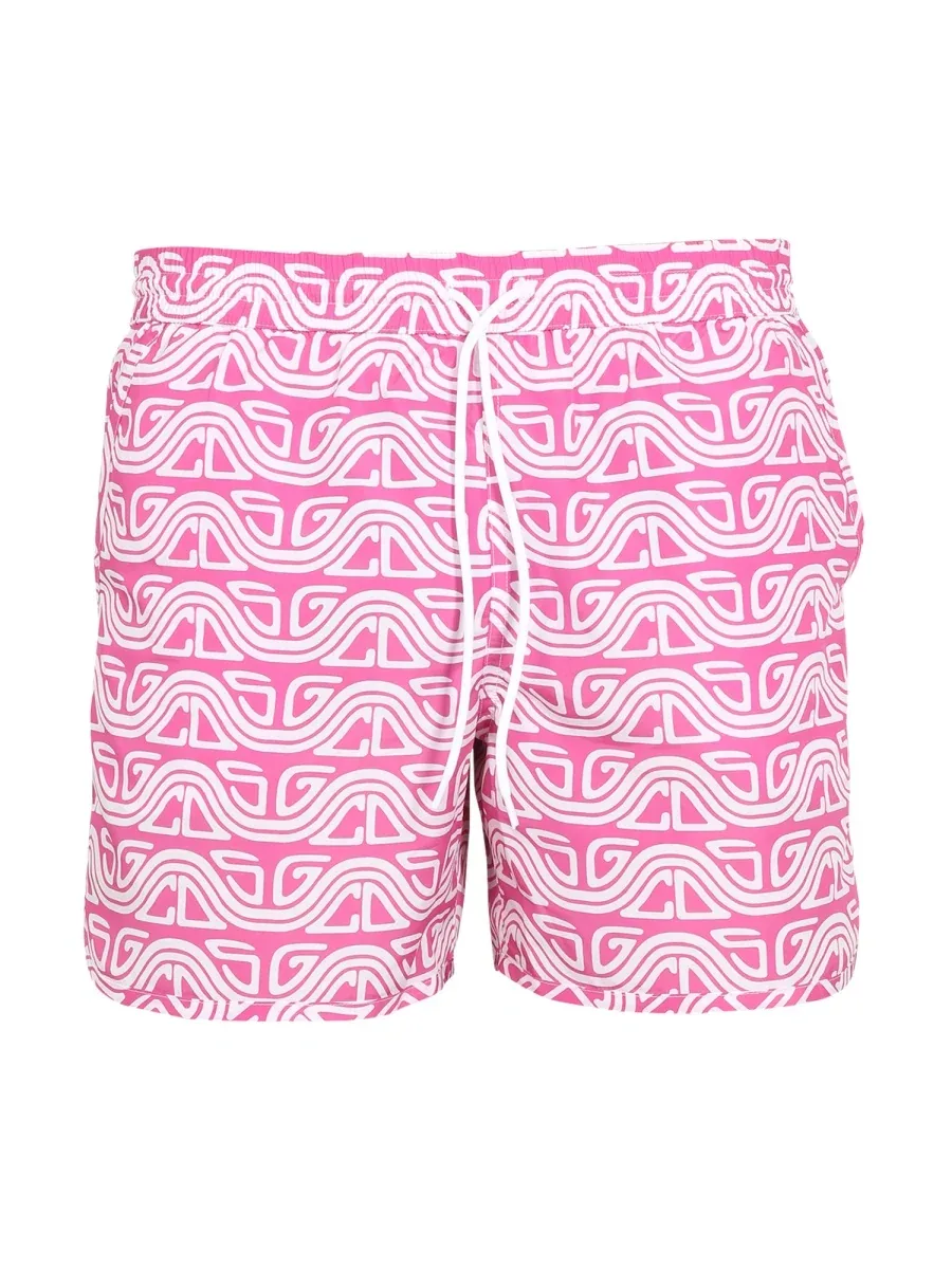 Waved Print Swim Shorts by GCDS