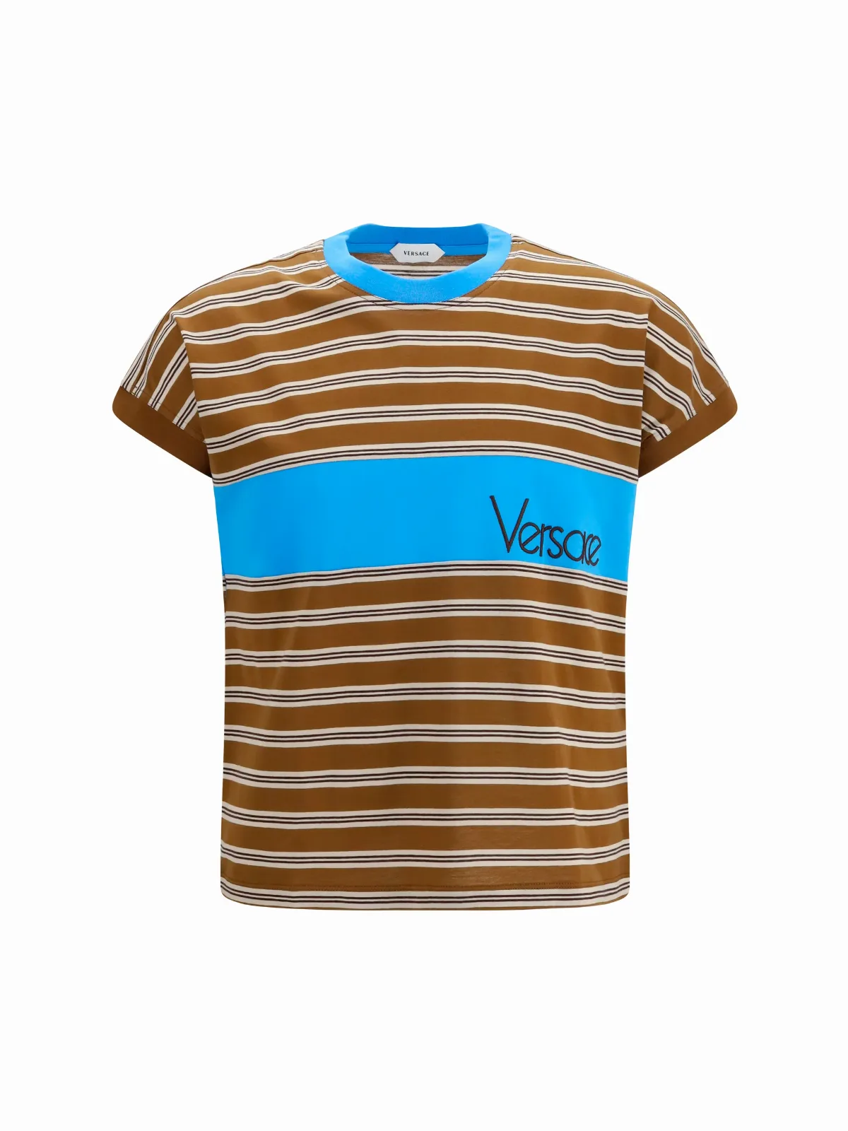 Striped Cotton T-Shirt by Versace