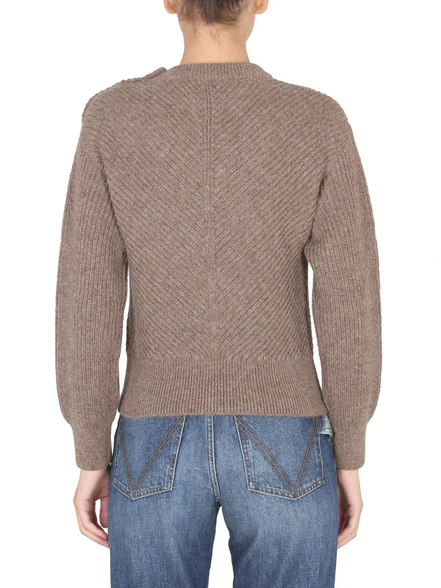 Chevron Alpaca Knit Sweater by Bottega Veneta