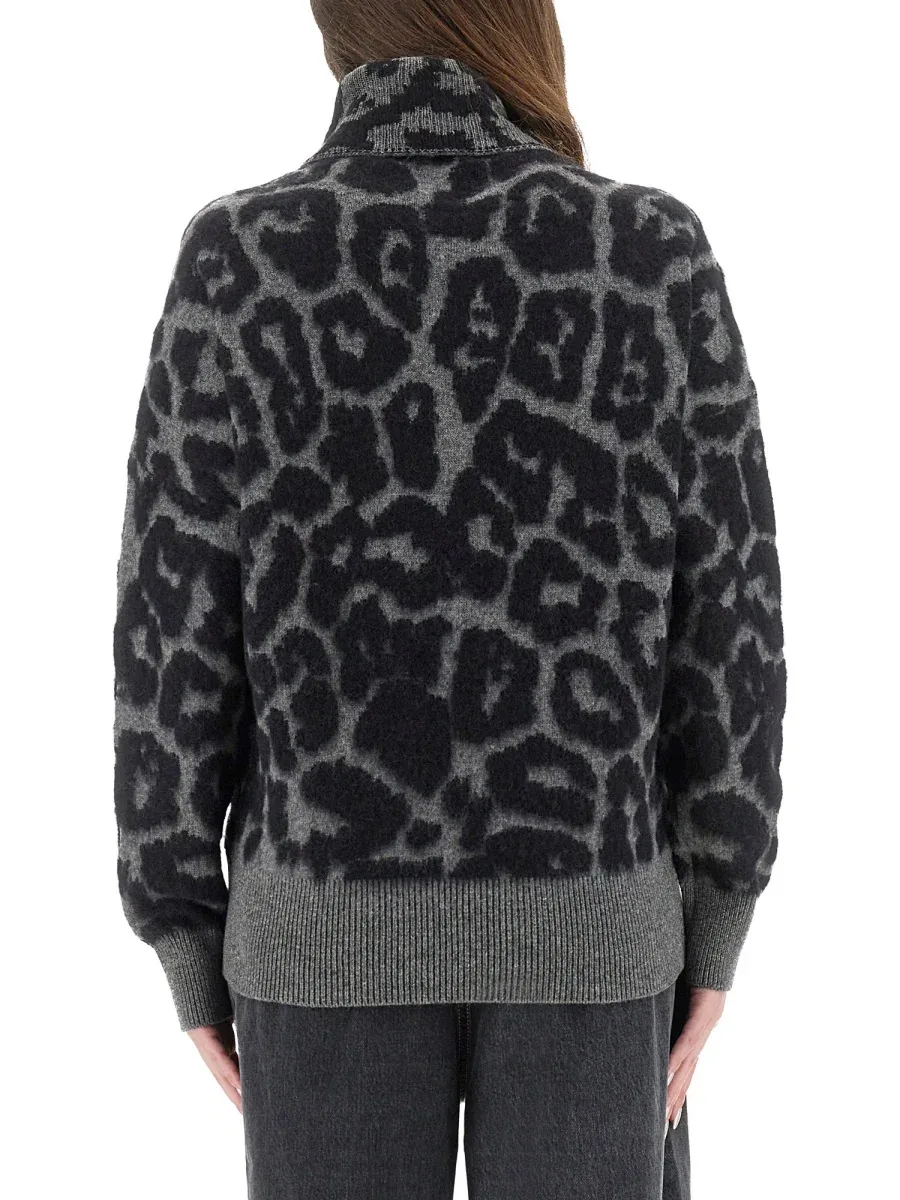 Virgin Wool and Alpaca Leopard Print Sweater by Stella Mccartney