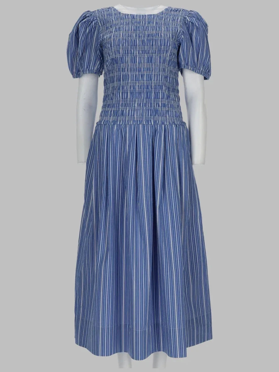 Striped Organic Cotton Dress by Ganni