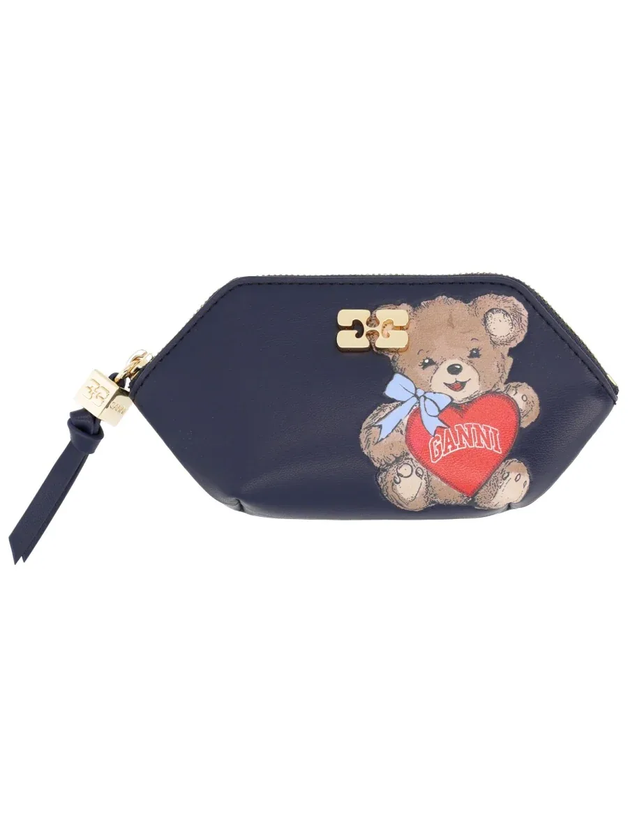 Recycled Leather Coin Wallet by Ganni