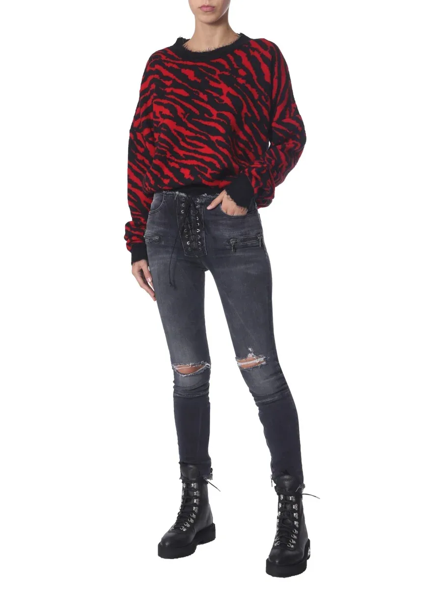 Skinny Fit Denim Jeans by Unravel Project
