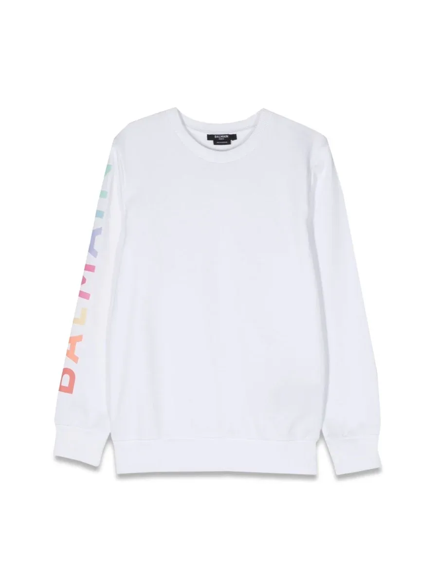Logo-Embroidered Cotton Crewneck Sweatshirt by Balmain