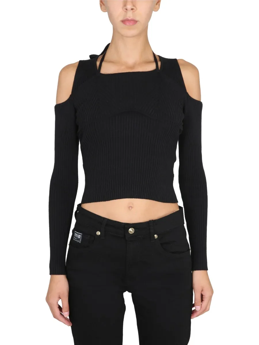 Bare-Shoulder Cotton Blouse by Versace Jeans Couture