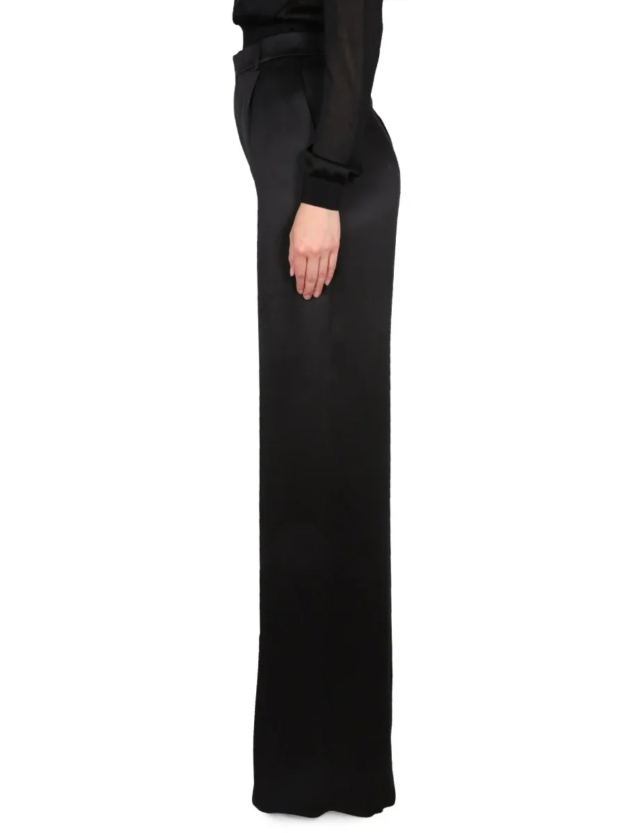 Satin Flared Trousers by Saint Laurent