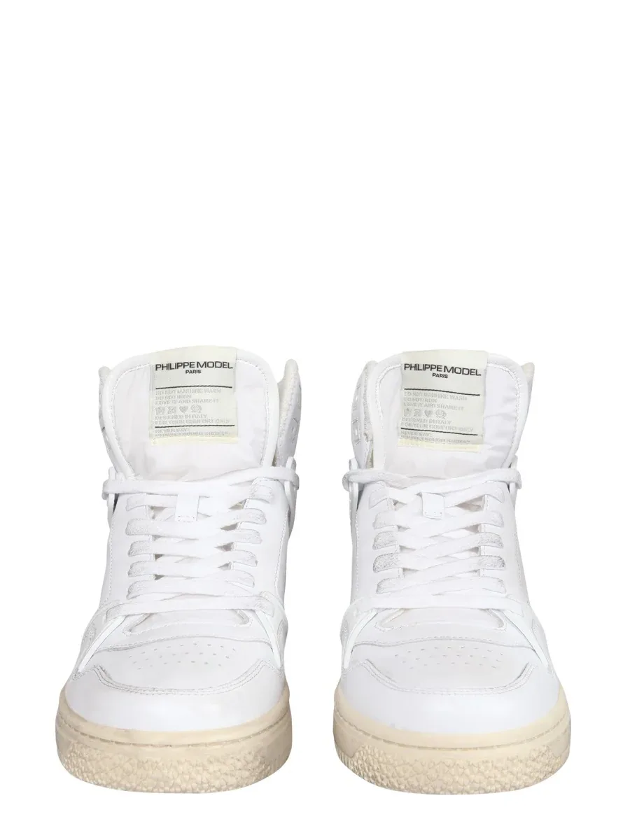 Leather High-Top Sneaker by Philippe Model Paris