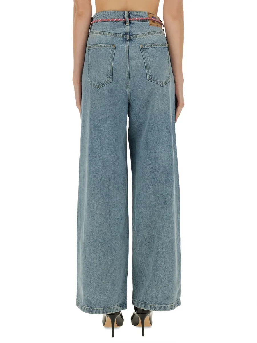 Wide Fit Denim Jeans by Moschino