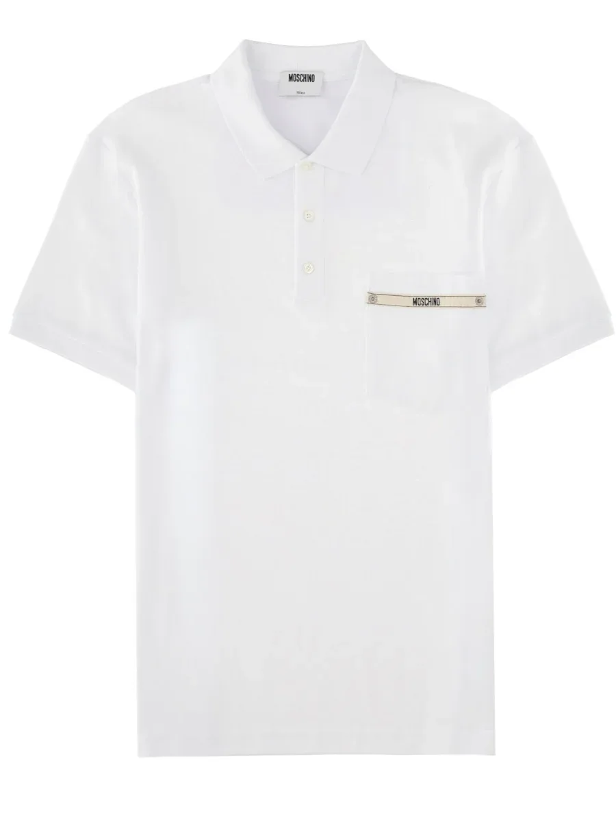 Logo Cotton Polo Shirt by Moschino