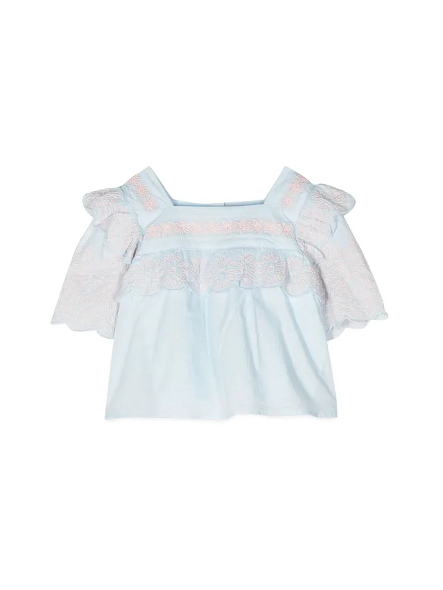 Square-Neck Cotton Blouse by Stella Mccartney