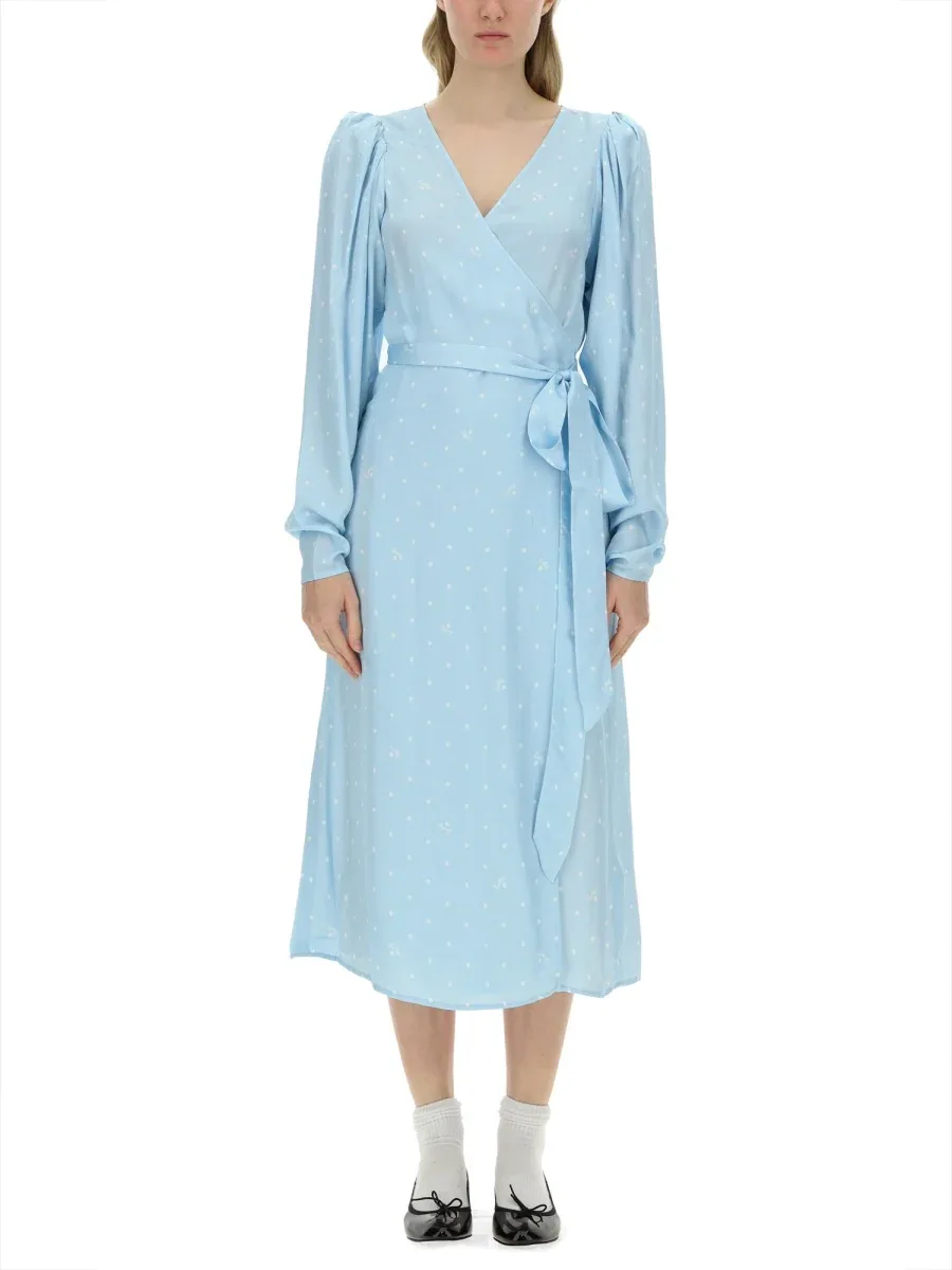 Bow-Detail Viscose Blend Dress by Rotate Birger Christensen