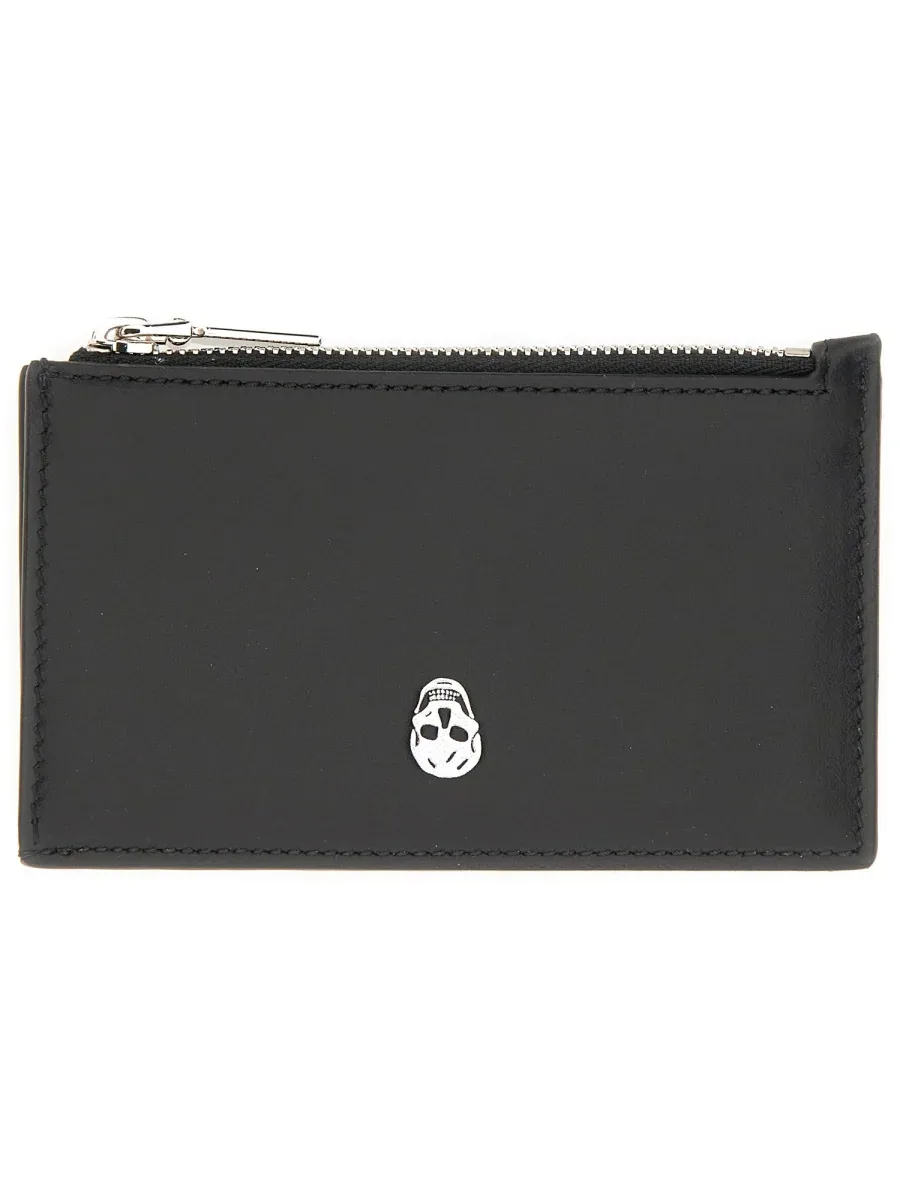 Skull-Embossed Calfskin Card Case by alexander mcqueen