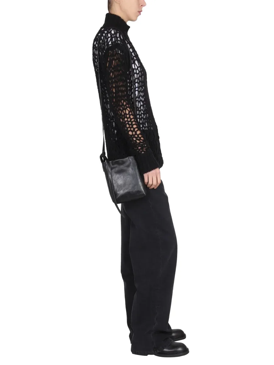 Virgin Wool & Polyamide High Neck Sweater by Ann Demeulemeester
