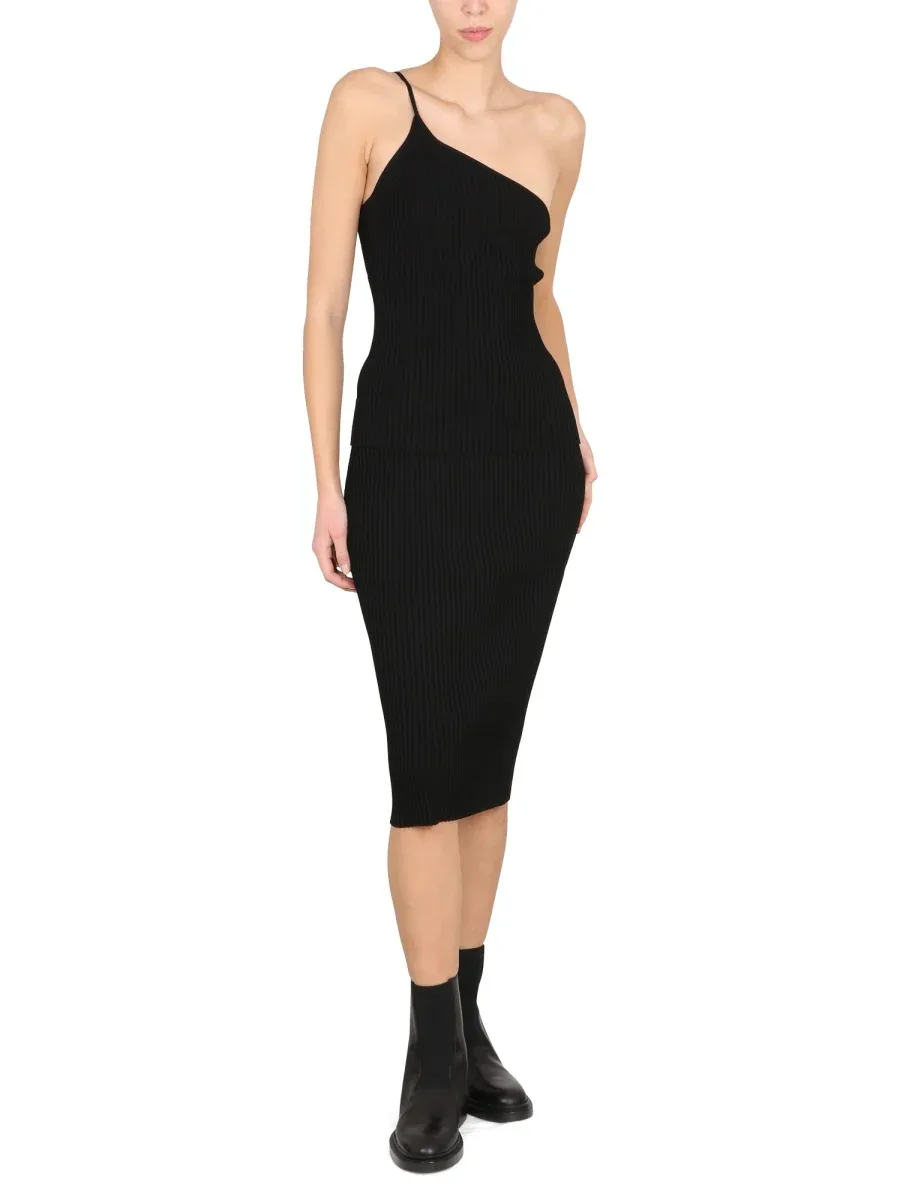 One-Shoulder Viscose Dress