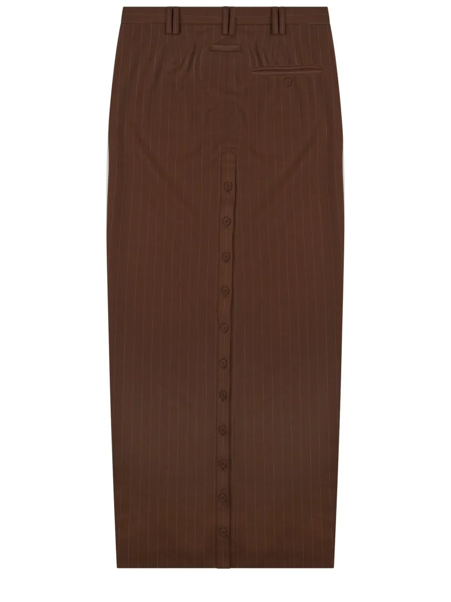 Button-Front Virgin Wool Midi Skirt by Jean Paul Gaultier