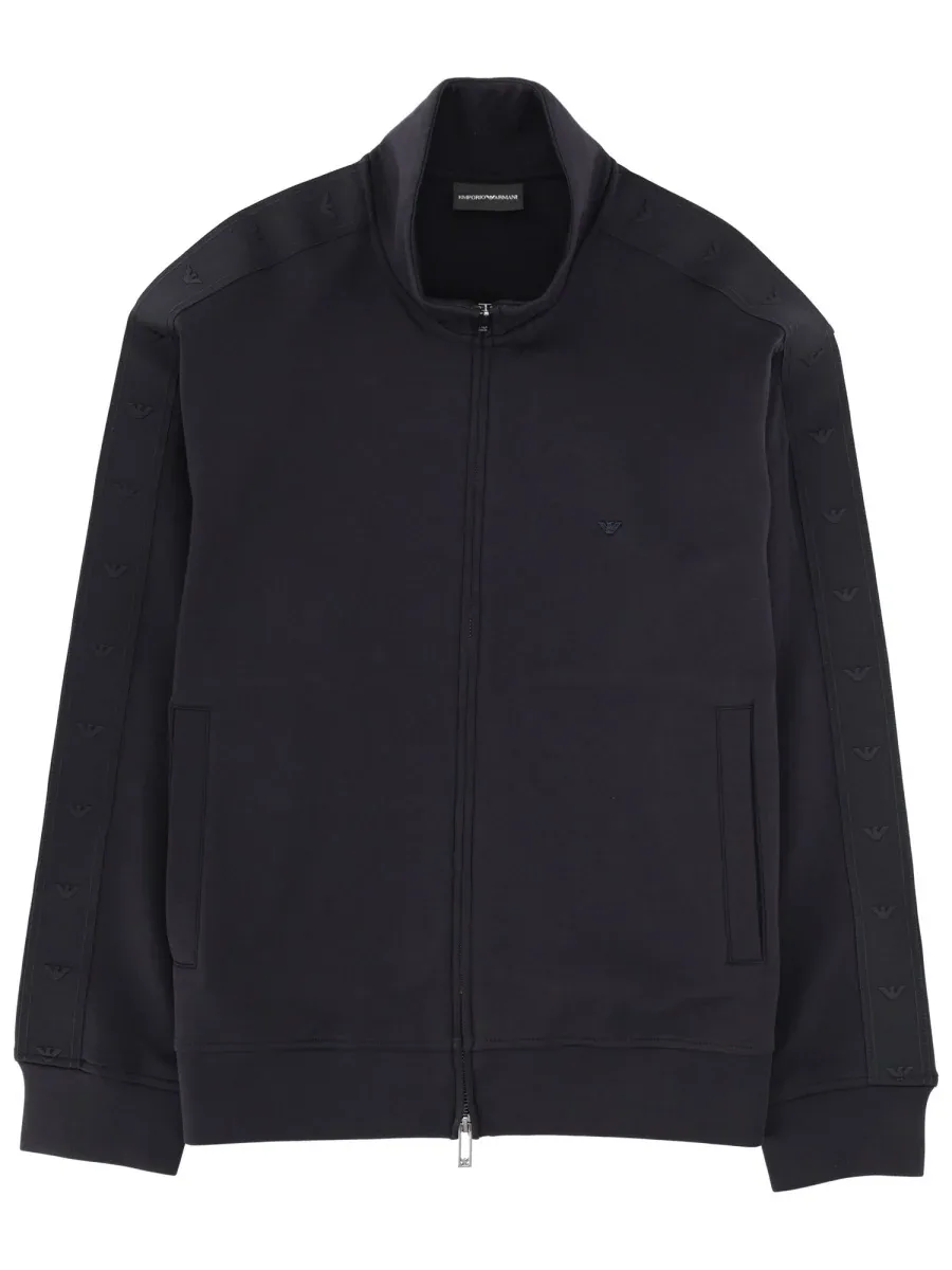 Zip-Fastening Cotton-Blend Sweatshirt by Emporio Armani