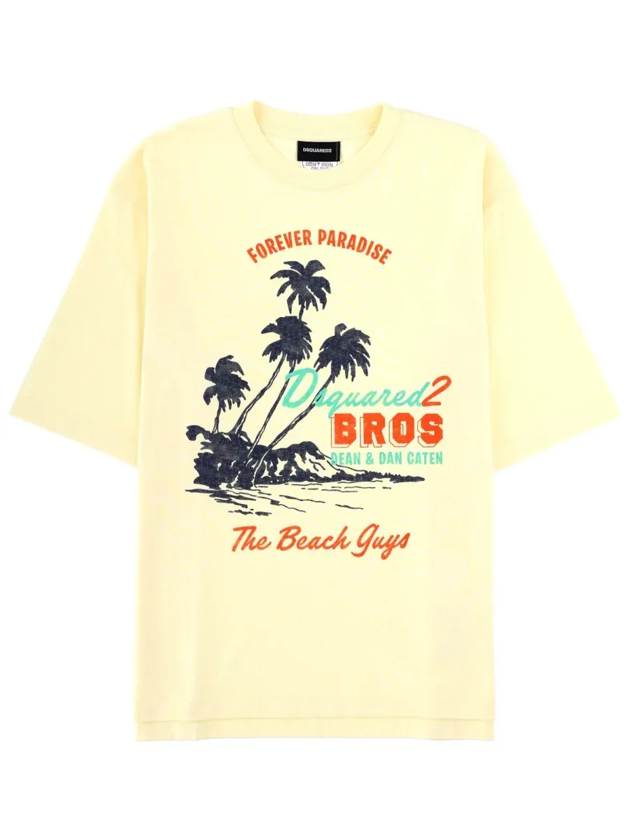 Vintage Loose Fit Cotton T-Shirt by Dsquared2