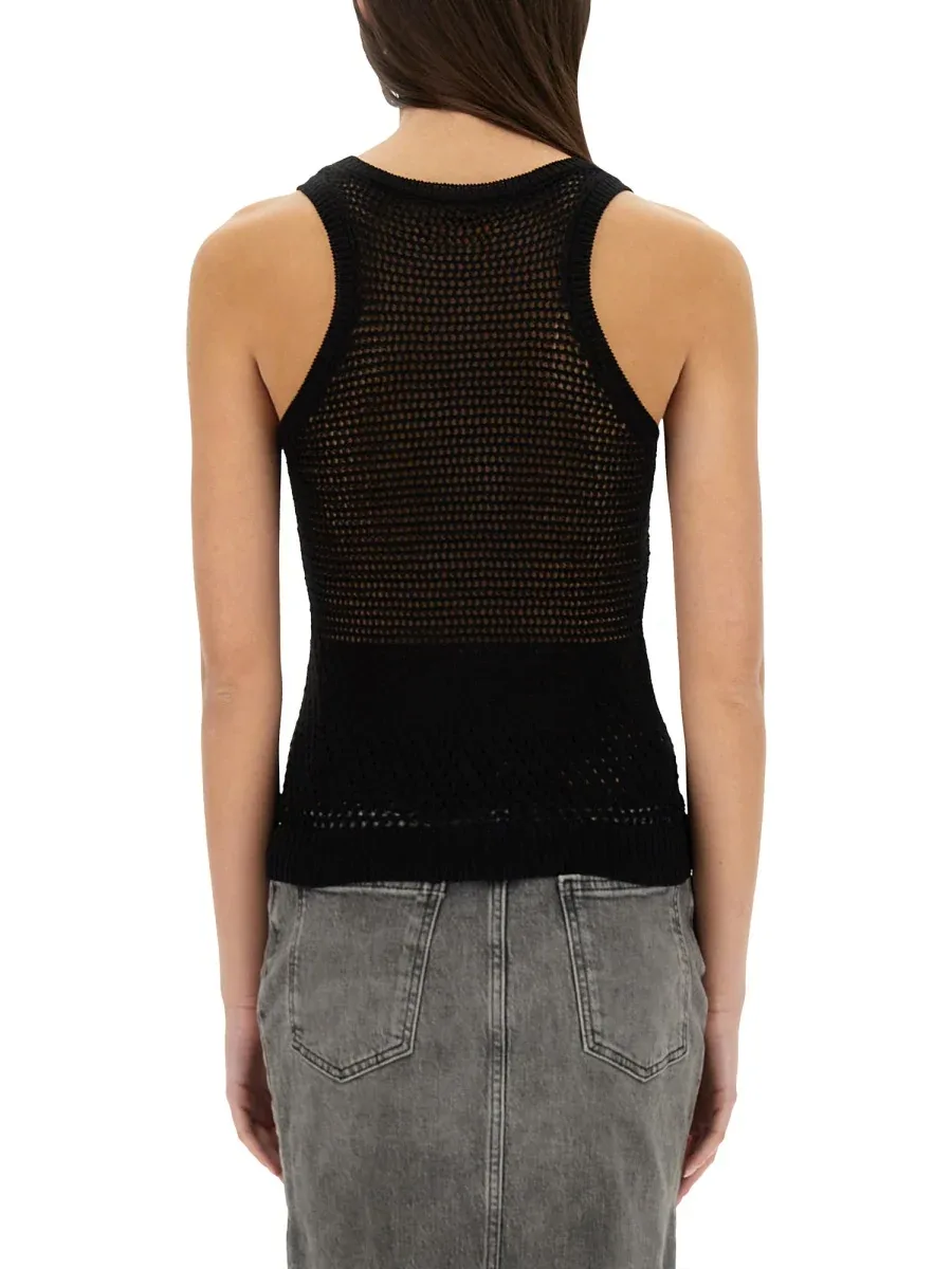 Logo-Embroidered Mesh T-Shirt by Moschino