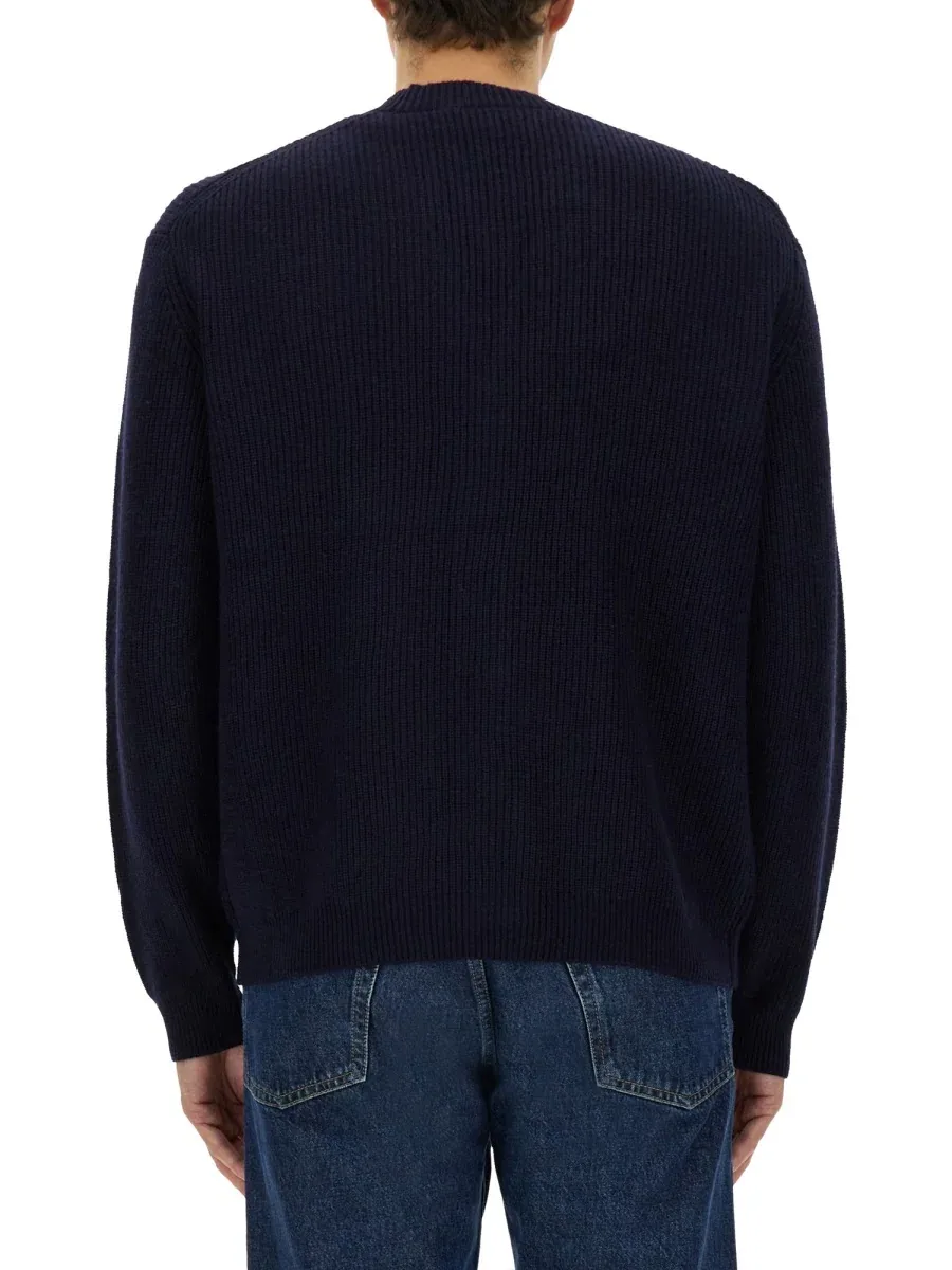 Ribbed Merino Wool Blend Cardigan by Maison Kitsuné