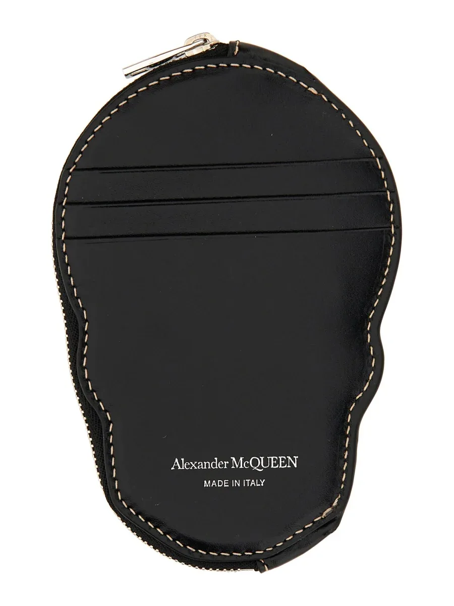 Skull-Embossed Calf Skin Card Case by alexander mcqueen