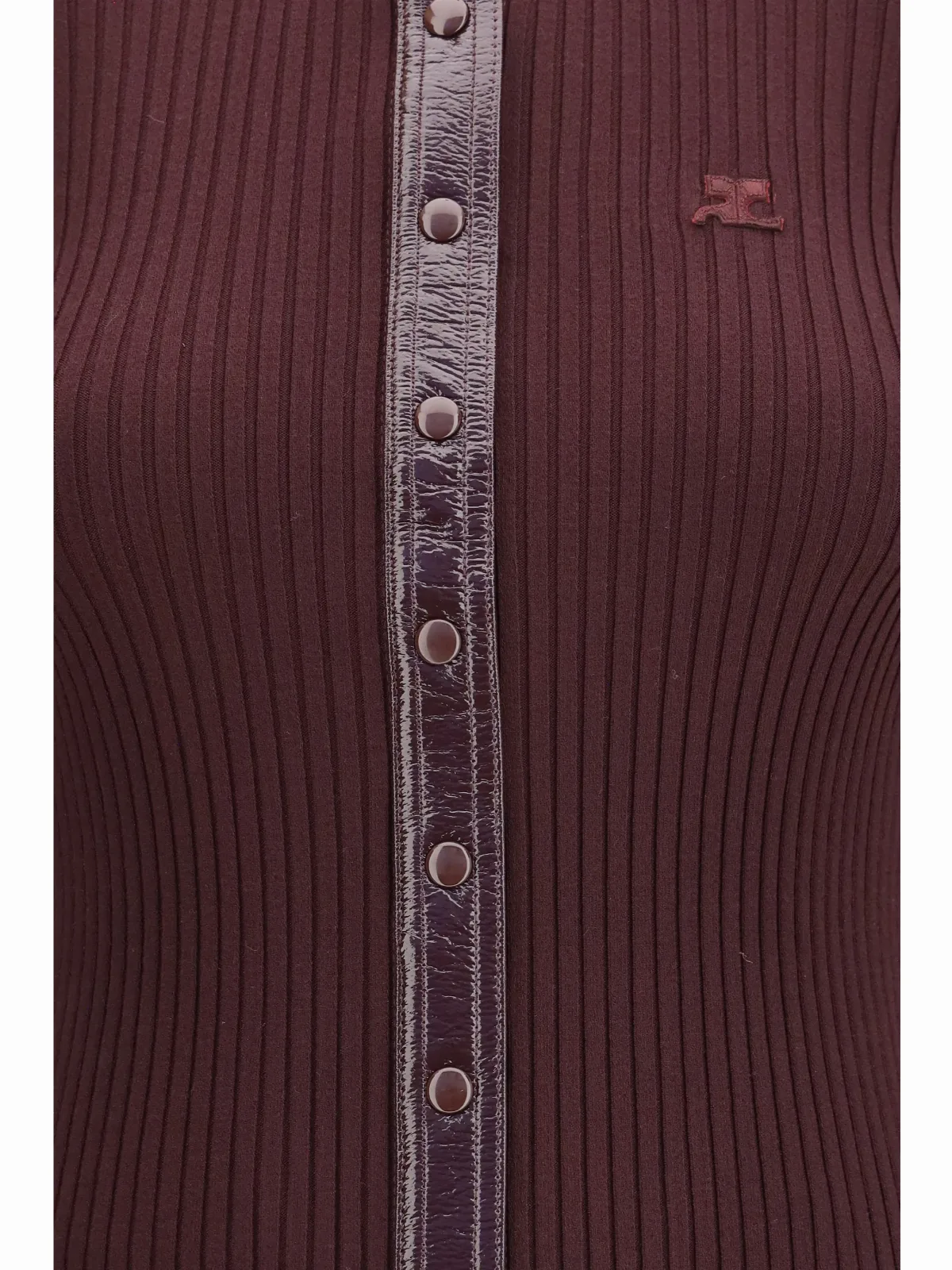 Ribbed Viscose with Vinyl Trim Cardigan by CourrèGes