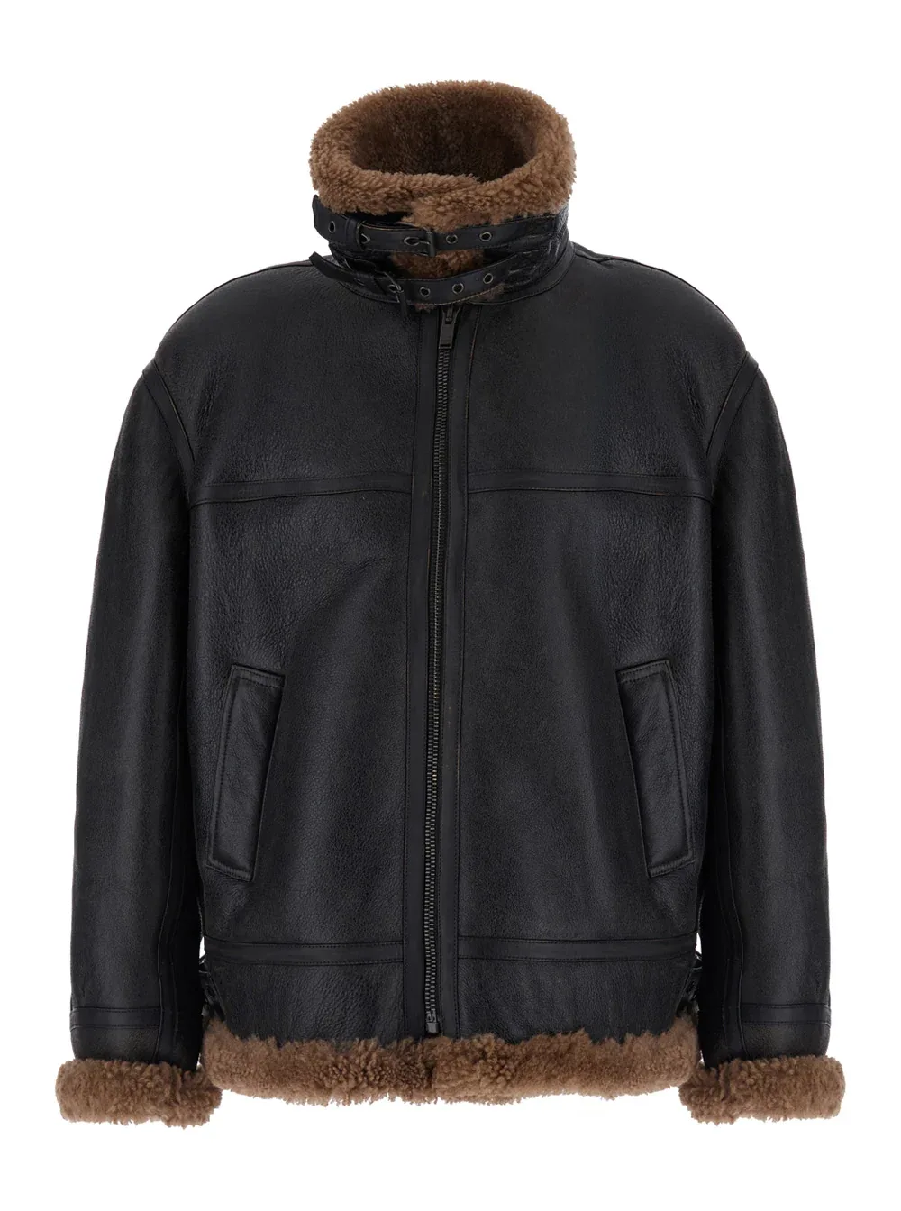 Shearling-Lined Leather Jacket