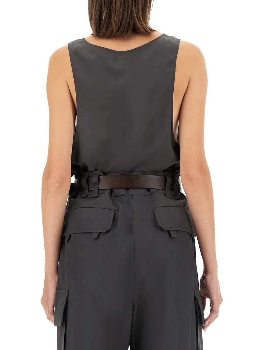 Silk Henley Tank Top by Saint Laurent