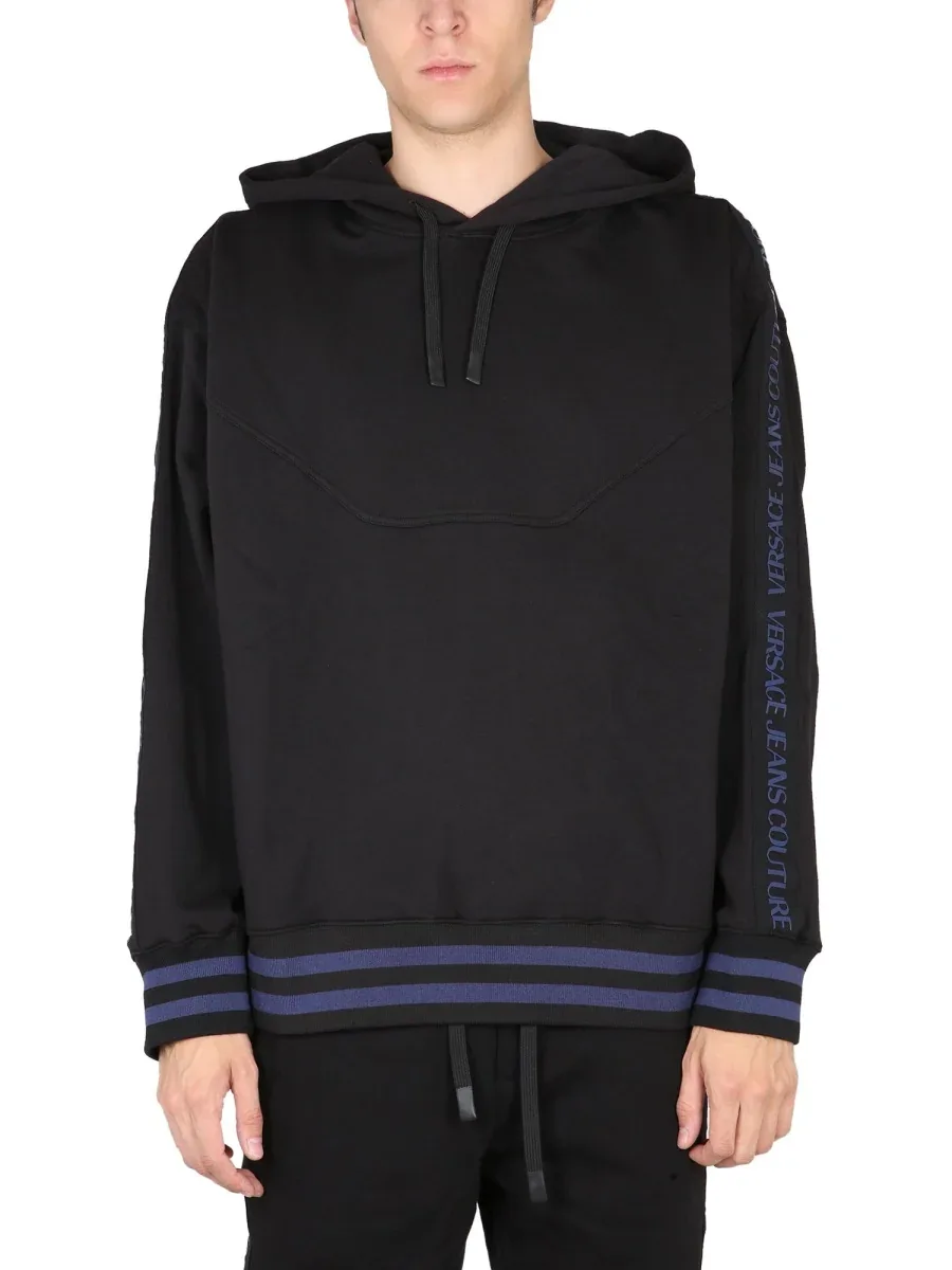 Cotton Drawstring Hoodie by Versace Jeans Couture