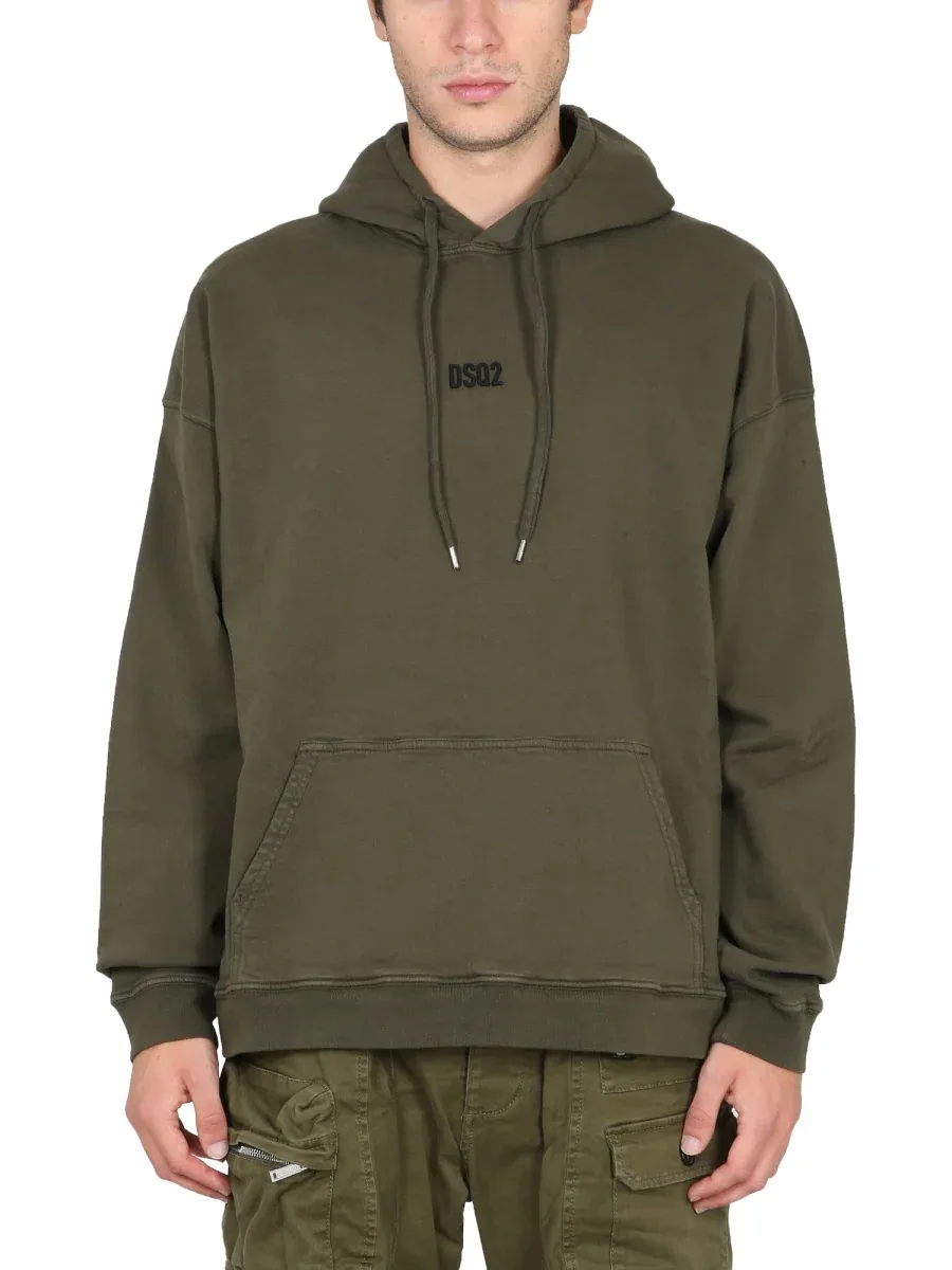 Mini Logo Cotton-Blend Sweatshirt by Dsquared2