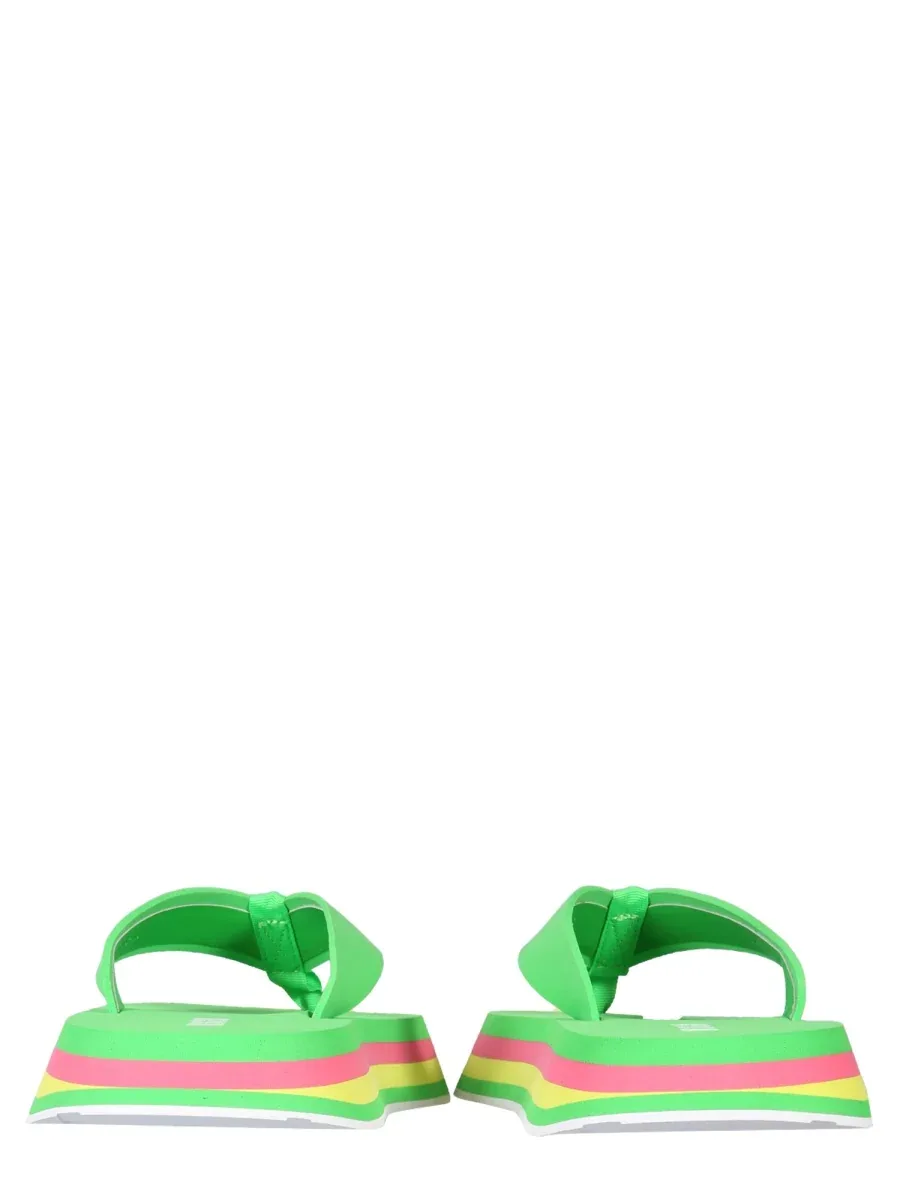 Striped Thong Sandals by MSGM